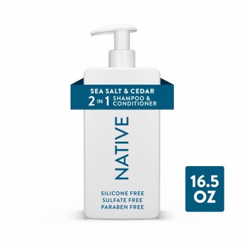 Native 2 in 1 Shampoo and Conditioner with Sea Salt and Cedar, Sulfate Free for Men and Women