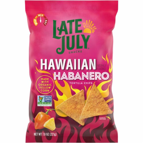 Late July Snacks, Hawaiian Habanero Corn Tortilla Chips, 7.8 Oz Bag