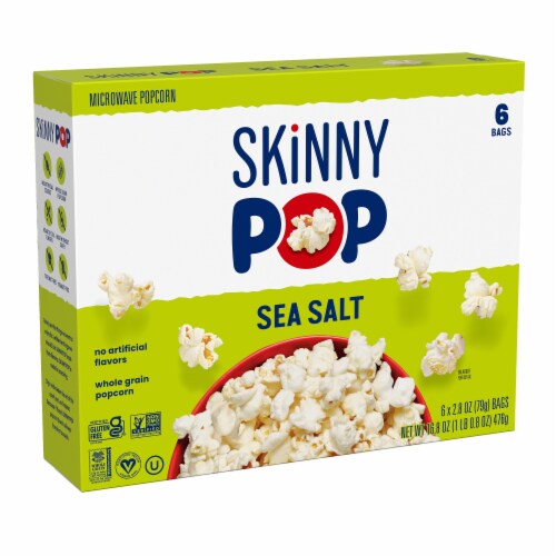 SkinnyPop Sea Salt Microwave Popcorn Multipack 6 Bags