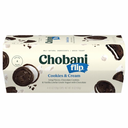 Chobani Flip Greek Lowfat Cookies & Cream Yogurt Value Pack 4 – 4.5 oz Cups