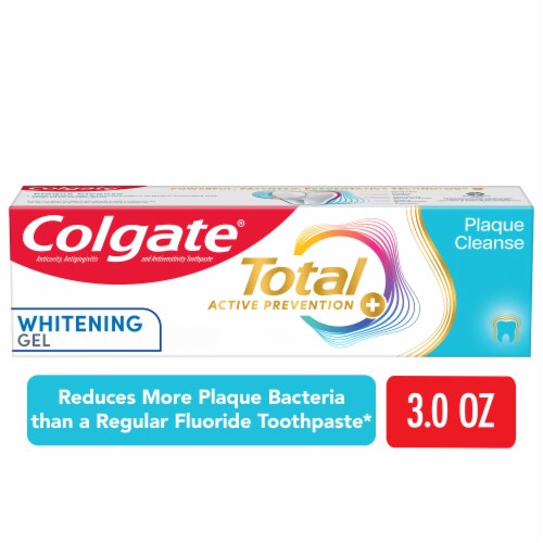 Colgate Total Active Prevention Plaque Cleanse Whitening Toothpaste Gel in Cool Peppermint