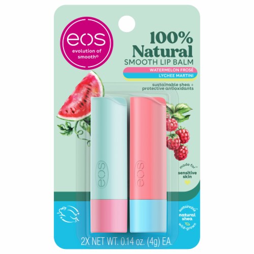 eos® Natural Shea Watermelon Frose And Lychee Martini Super Soft Lip Balm Stick