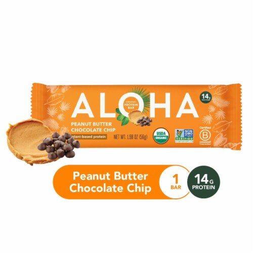 Aloha Organic Peanut Butter Chocolate Chip Protein Bar 1.98 oz