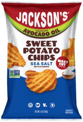 Jackson’s® Avocado Oil WAVY Cut Sea Salt Sweet Potato Chips