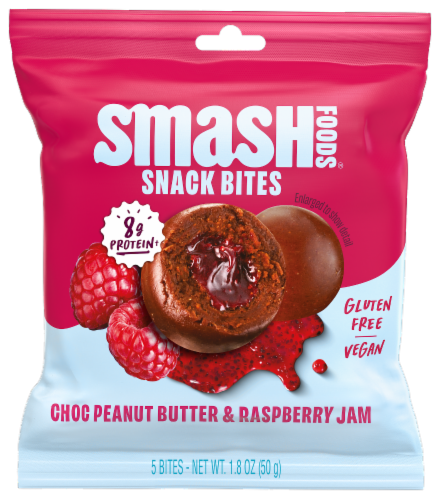 Chia Smash Chocolate Peanut Butter & Raspberry Jam Snack Bites