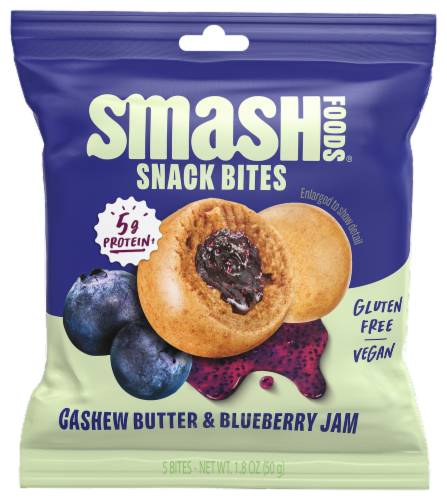 Chia Smash Cashew Butter & Blueberry Jam Snack Bites