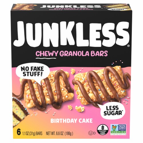 Junkless Birthday Cake Chewy Granola Bars 6 – 1.1 oz Bars