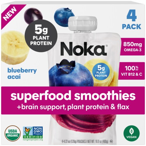 Noka® Blueberry Acai Superfood Smoothies Pouches
