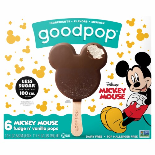 Goodpop® Dairy Free Mickey Mouse Fudge N’ Vanilla Pops