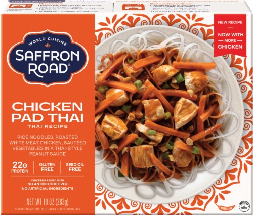 Saffron Road® Chicken Pad Thai with Rice Noodles Gluten-Free Thai Frozen Dinner