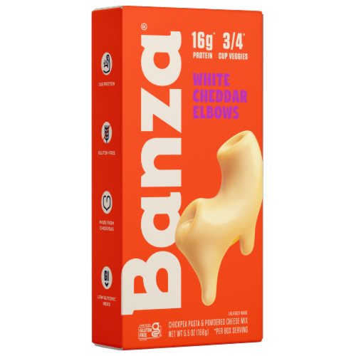 Banza® Chickpea Pasta White Cheddar Elbows Gluten Free and Lower Carb High Protein Mac and Cheese