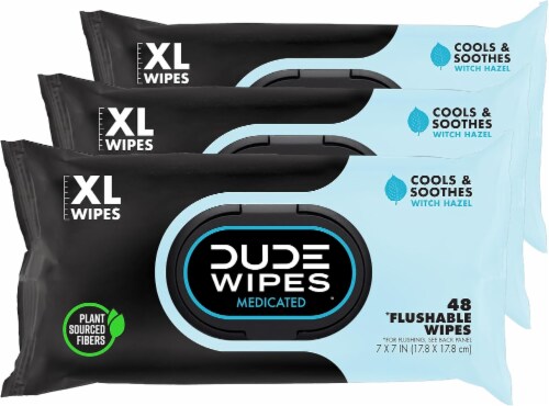 DUDE Wipes® XL Unscented Medicated Flushable Wipes