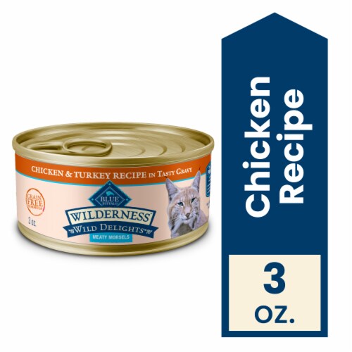 Blue Buffalo Wilderness Wild Delights High-Protein Adult Cat Morsels in Gravy Chicken & Turkey