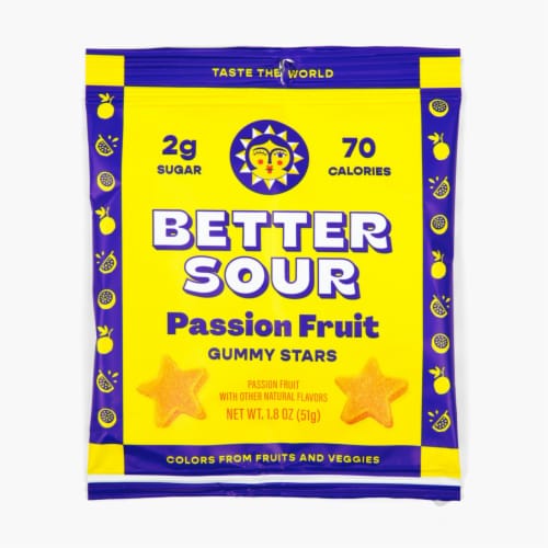 Better Sour Passion Fruit Gummy Stars Candy