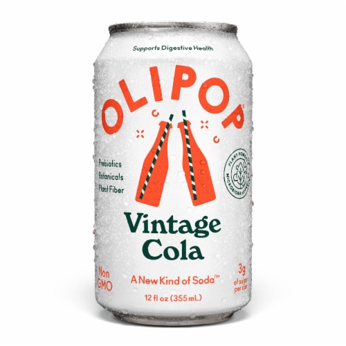 Olipop Prebiotic Soda Pop, Vintage Cola, High Fiber, Gut Health, 12 fl oz, Chilled