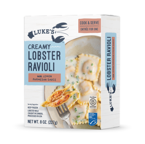 Luke’s Lobster Ravioli with Lemon Parmesan Cream Sauce
