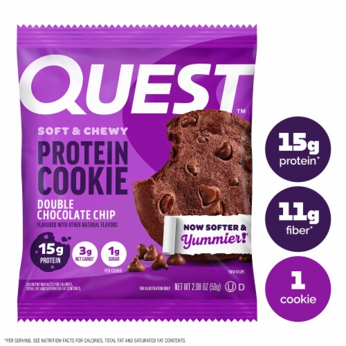 Quest High Protein, High Fiber Soft & Chewy Double Chocolate Chip Protein Cookie
