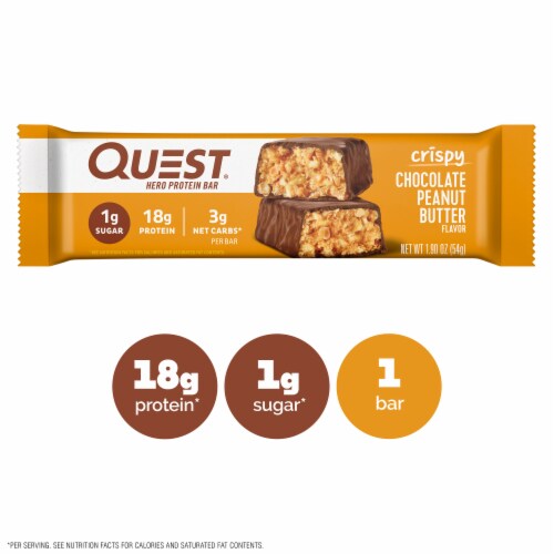 Quest Crispy Chocolate Peanut Butter Protein Bars