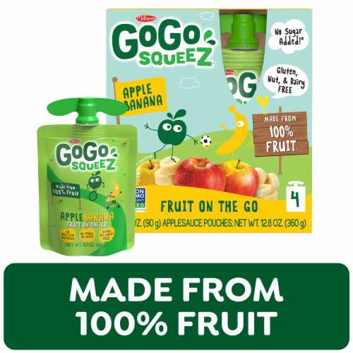 GoGo squeeZ No Sugar Added Apple Banana Applesauce and Fruit Puree