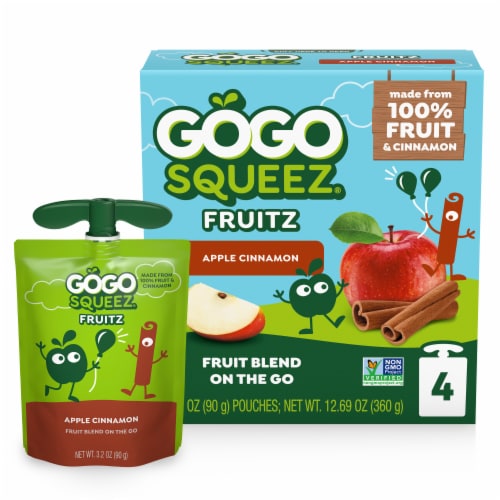 GoGo squeeZ Applesauce and Fruit Puree Apple Cinnamon Snack Pouches