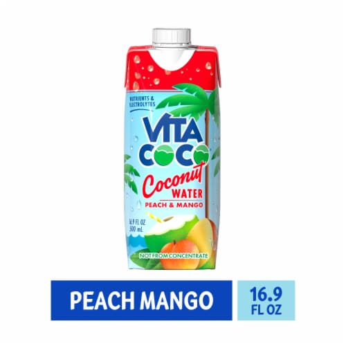 Vita Coco Coconut Water Pure With Peach & Mango 16.9 Fl Oz
