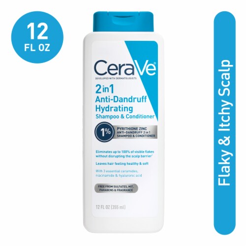 CeraVe Hydrating 2in1 Anti-Dandruff Shampoo & Conditioner for Flakey Itchy Scalp