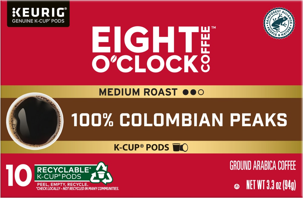 Eight O’Clock 100% Colombian Peaks Medium Roast Coffee K-Cup Pods