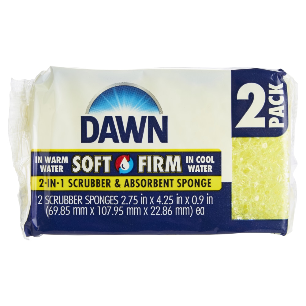 Dawn Two-In-One Scrubber & Absorbent Sponge Pack