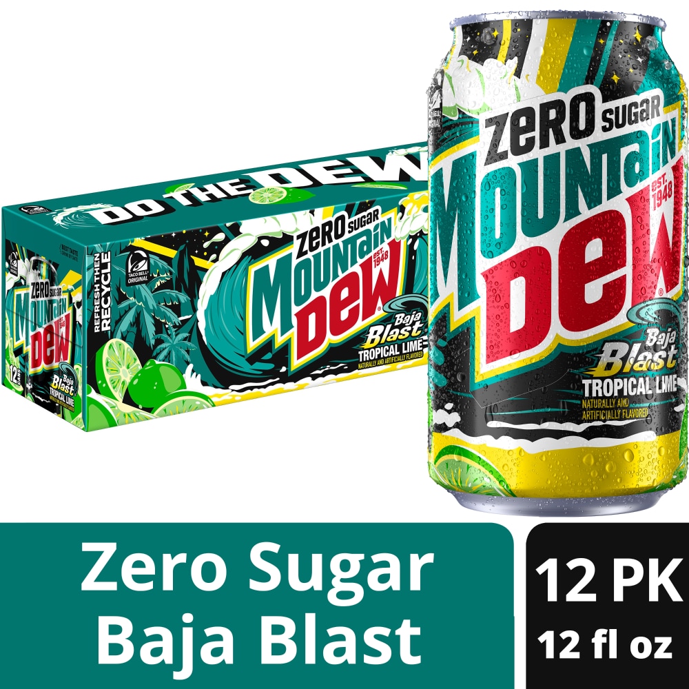 Mountain Dew® Baja Blast Zero Sugar Soda Cans