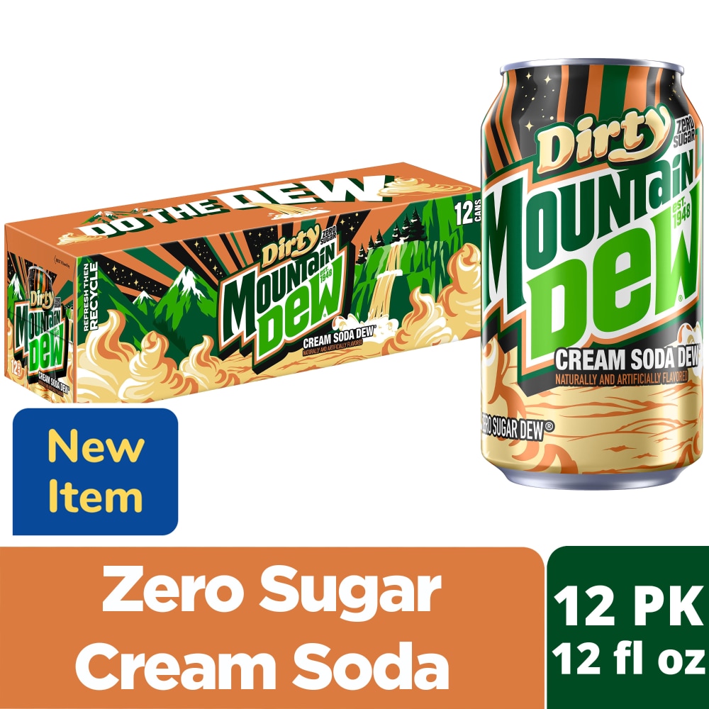 Dirty Mountain Dew® Zero Sugar Cream Soda Cans