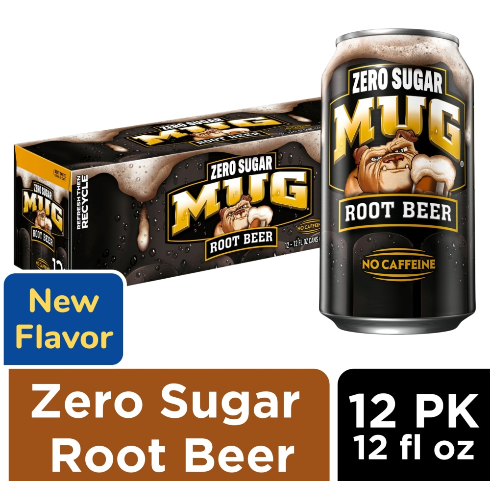 Mug® Zero Sugar Root Beer Soda Cans