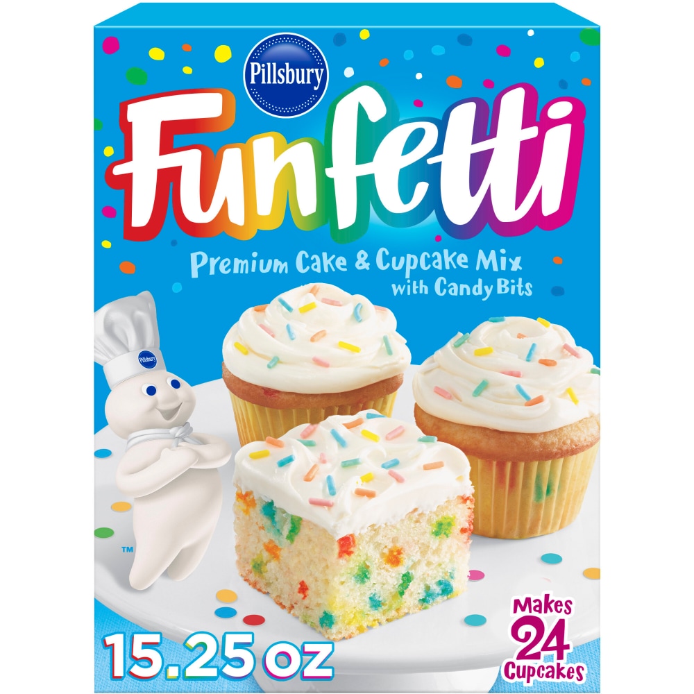Pillsbury Funfetti Cake Mix with Candy Bits, 15.25 Oz Box