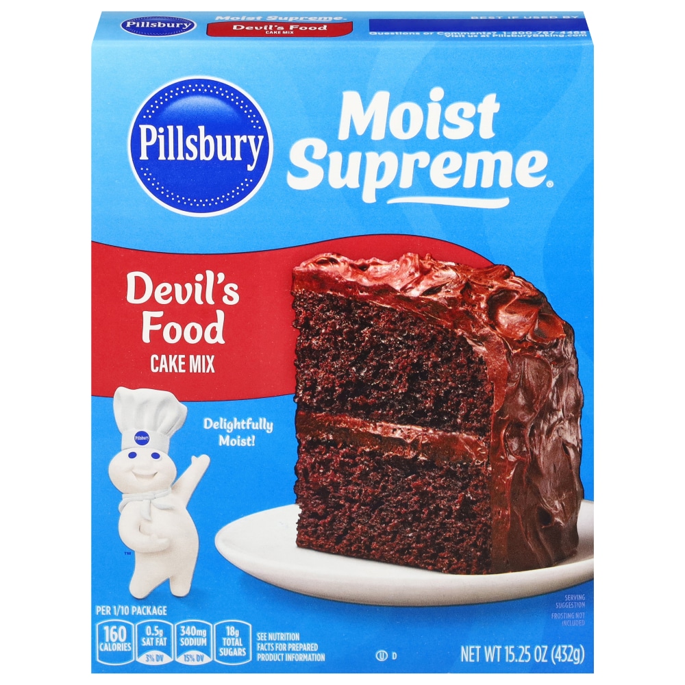 Pillsbury Moist Supreme Devil’s Food Cake Mix, 15.25 oz Box