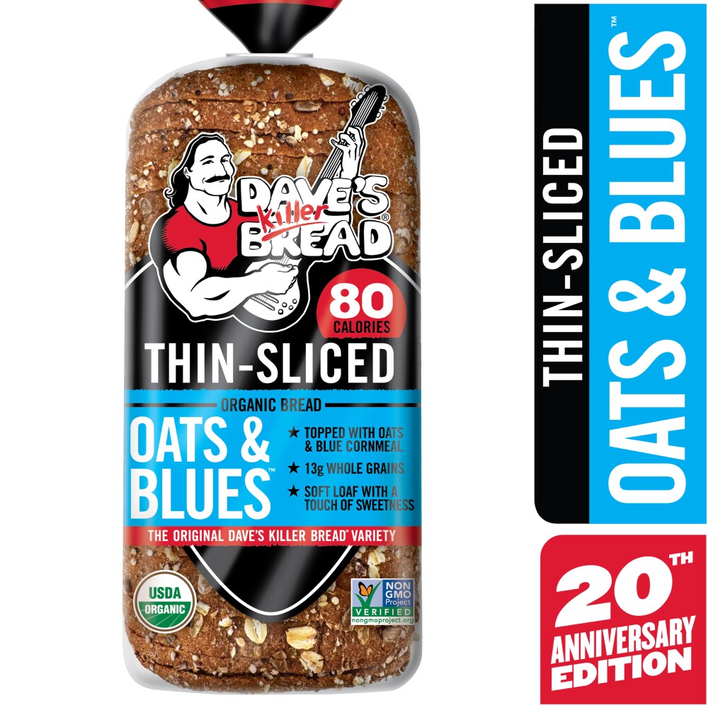 Dave’s Killer Bread Organic Oats & Blues Bread Thin-Sliced, 20.5 oz