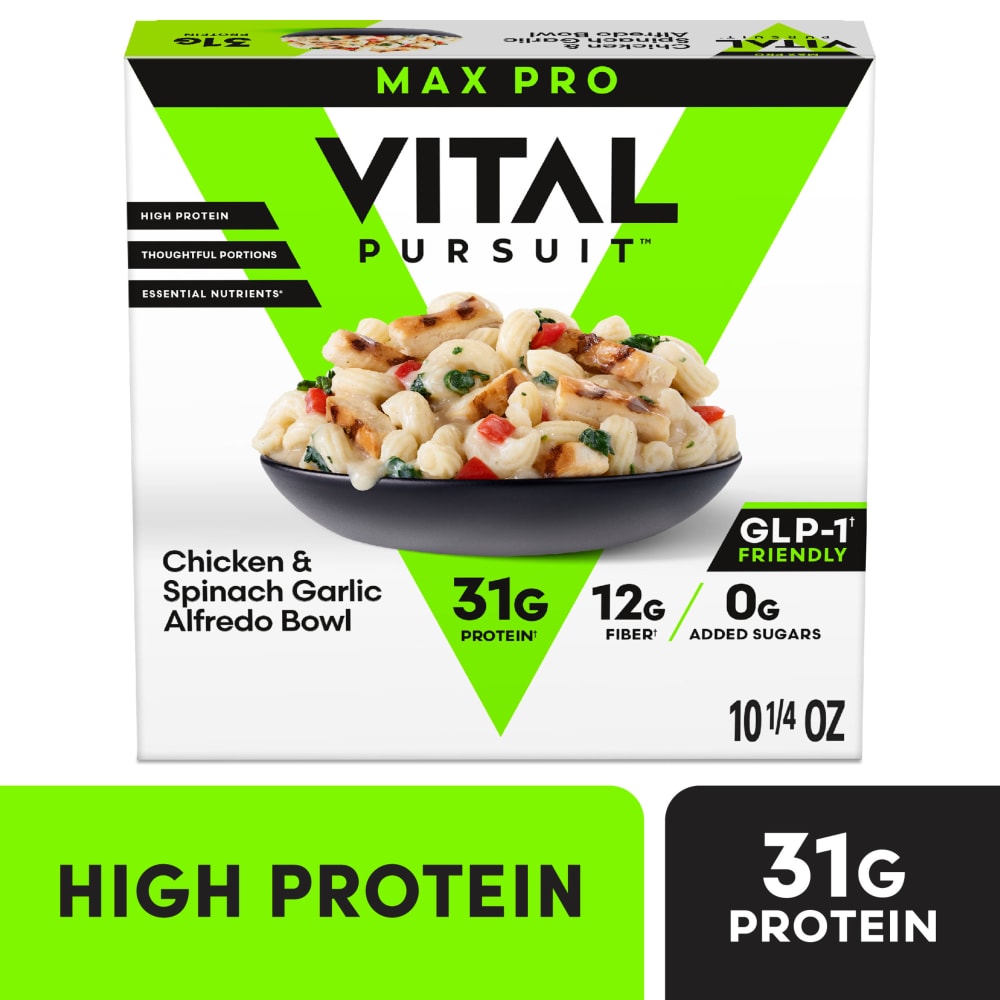Vital Pursuit Chicken & Spinach Garlic Alfredo Bowl Protein Meals Frozen Bowls