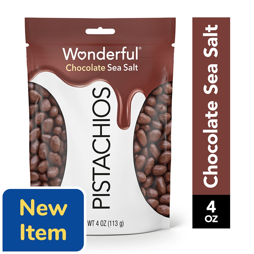 Wonderful Pistachios Chocolate Sea Salt Pistachios, Resealable Bag