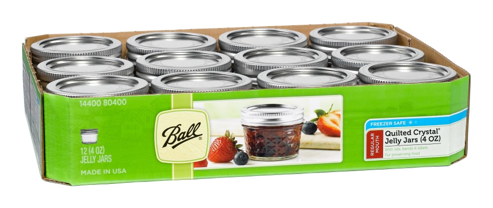 Ball® Quilted Crystal Regular Mouth Glass Jelly Jars