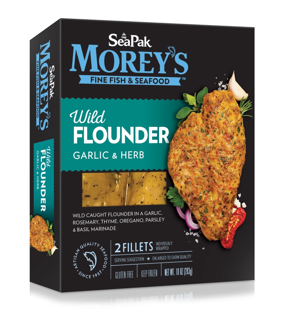 SeaPak Morey’s Wild Garlic & Herb Flounder, Frozen