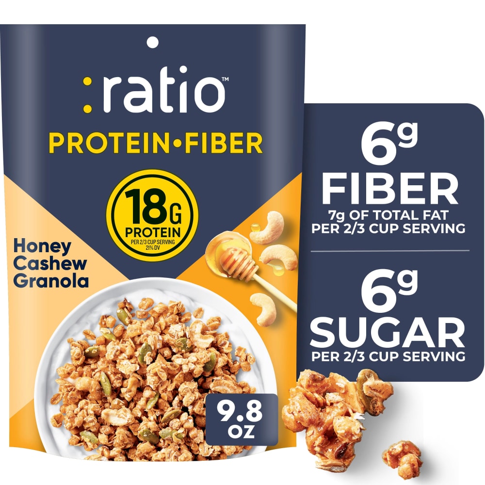 :ratio™ Protein Fiber Honey Cashew Granola Cereal