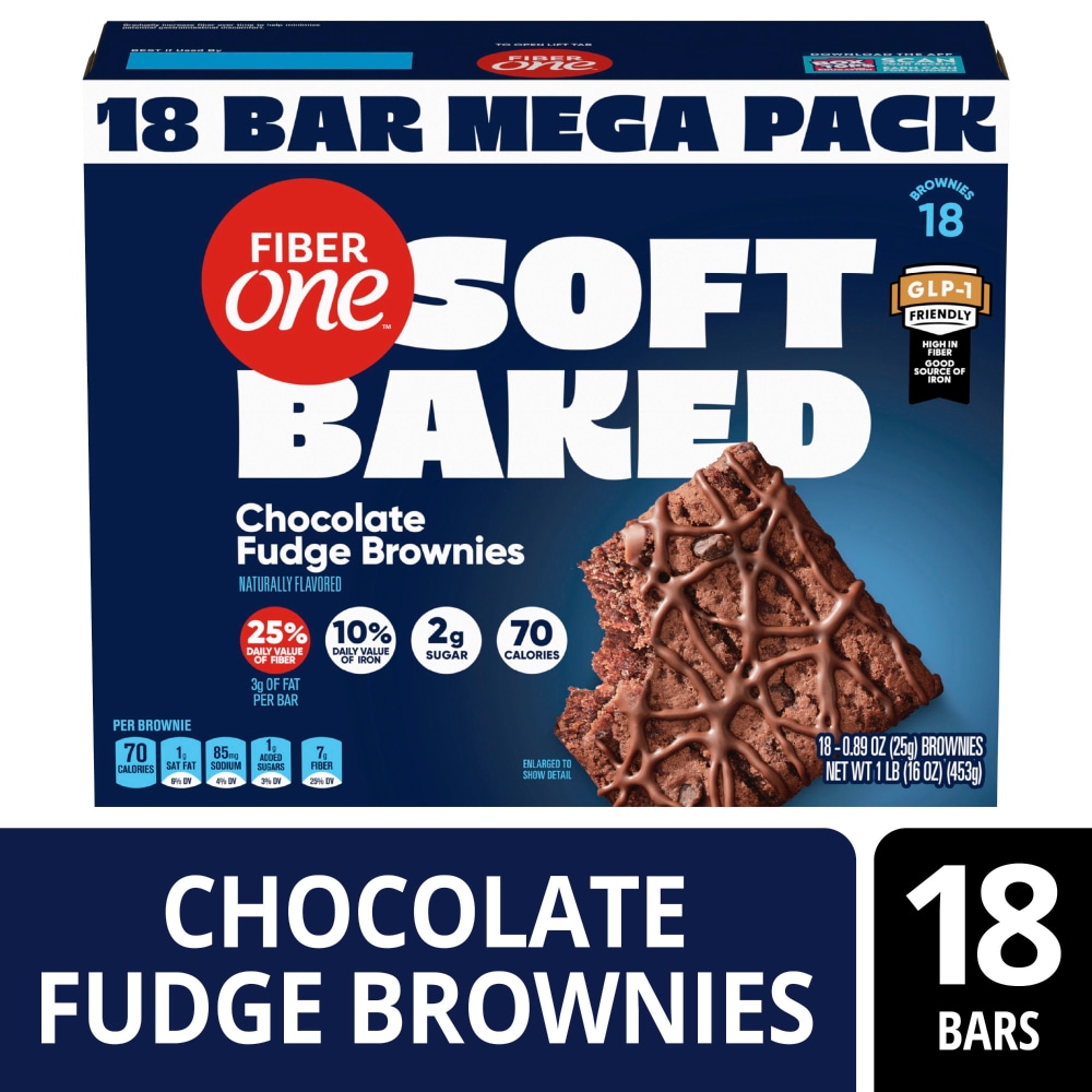 Fiber One™ Soft Baked Chocolate Fudge Brownies Fiber Snacks Mega Pack