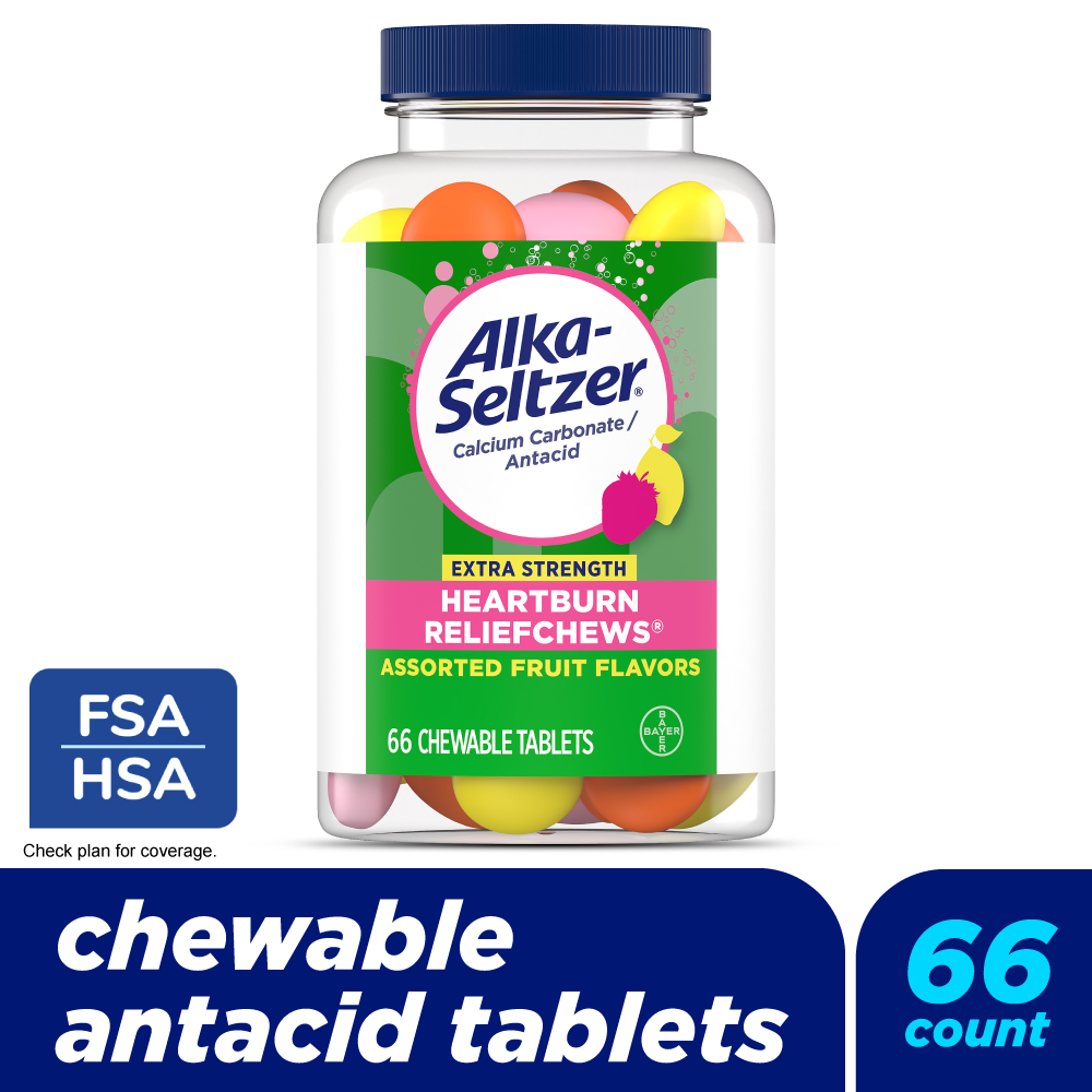 Alka-Seltzer® Extra Strength Heartburn Relief Chews® Assorted Fruit Chewable Antacid Tablets