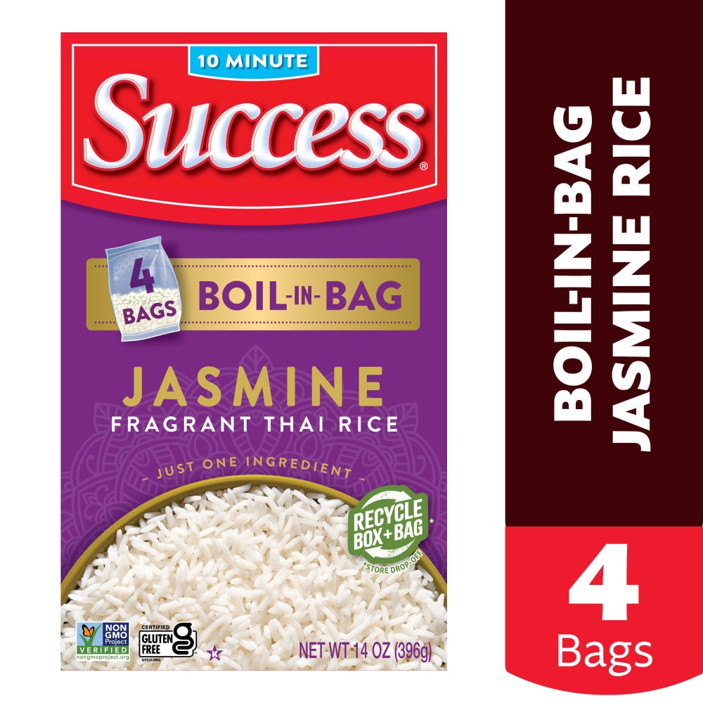 Success Boil-in-Bag Thai Jasmine Rice, Gluten-Free, Non-GMO, 4 Bags