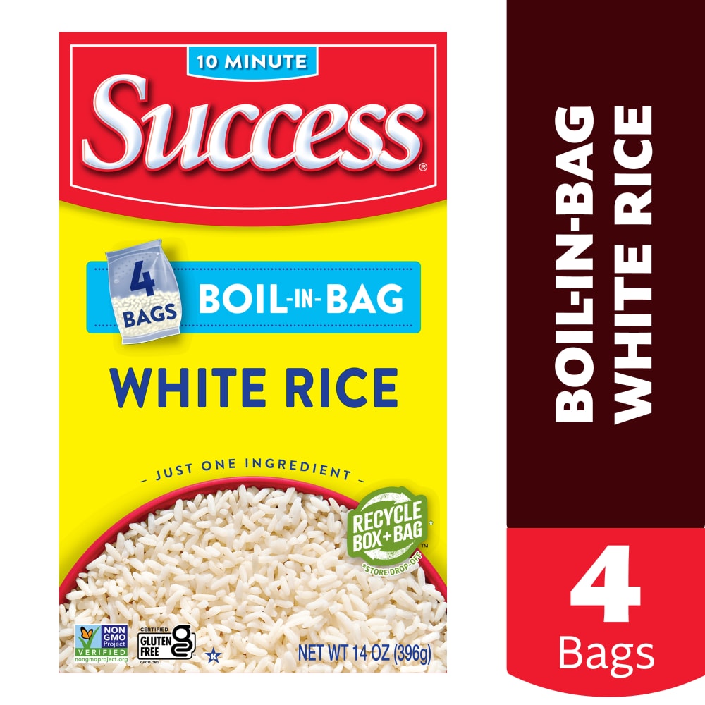 Success Boil-in-Bag White Rice, Gluten-Free, Non-GMO, 4 Bags
