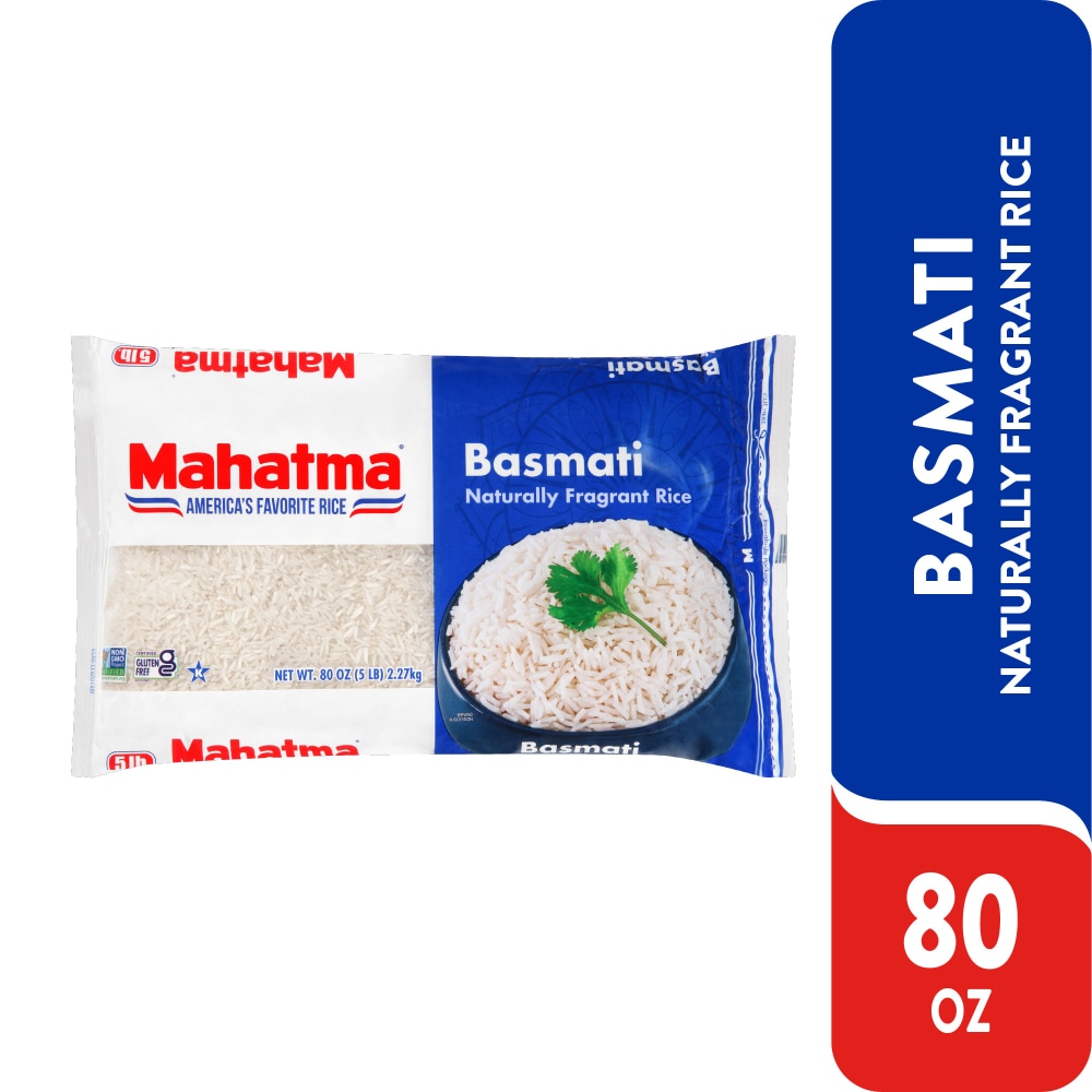 Mahatma Basmati Rice, Long Grain Rice, Uncooked Rice, 80 oz (2.27kg)