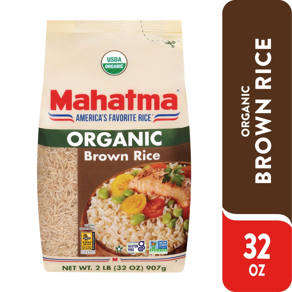 Mahatma Organic Brown Rice, Whole Grain Rice, 32 oz (907g)