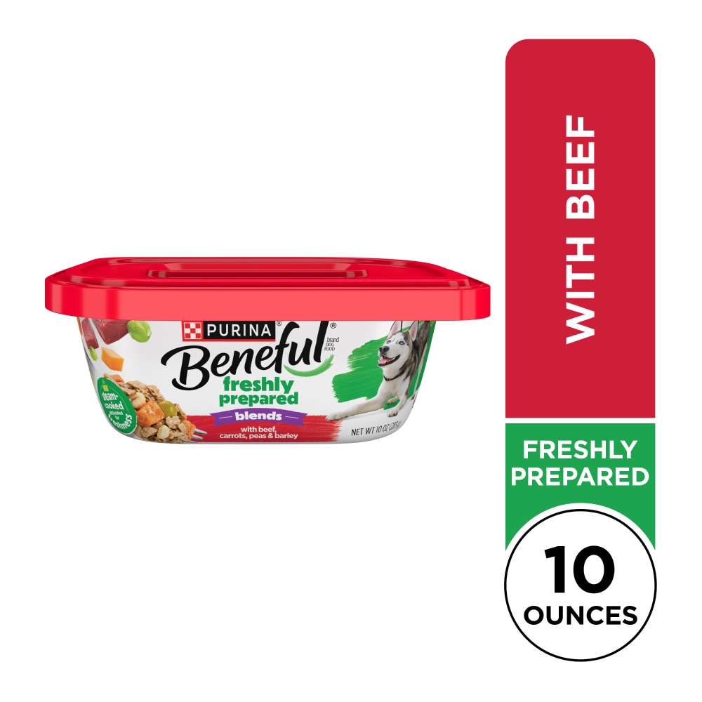 Purina Beneful Freshly Prepared Blends Wet Dog Food With Beef, Carrots, Peas, and Barley