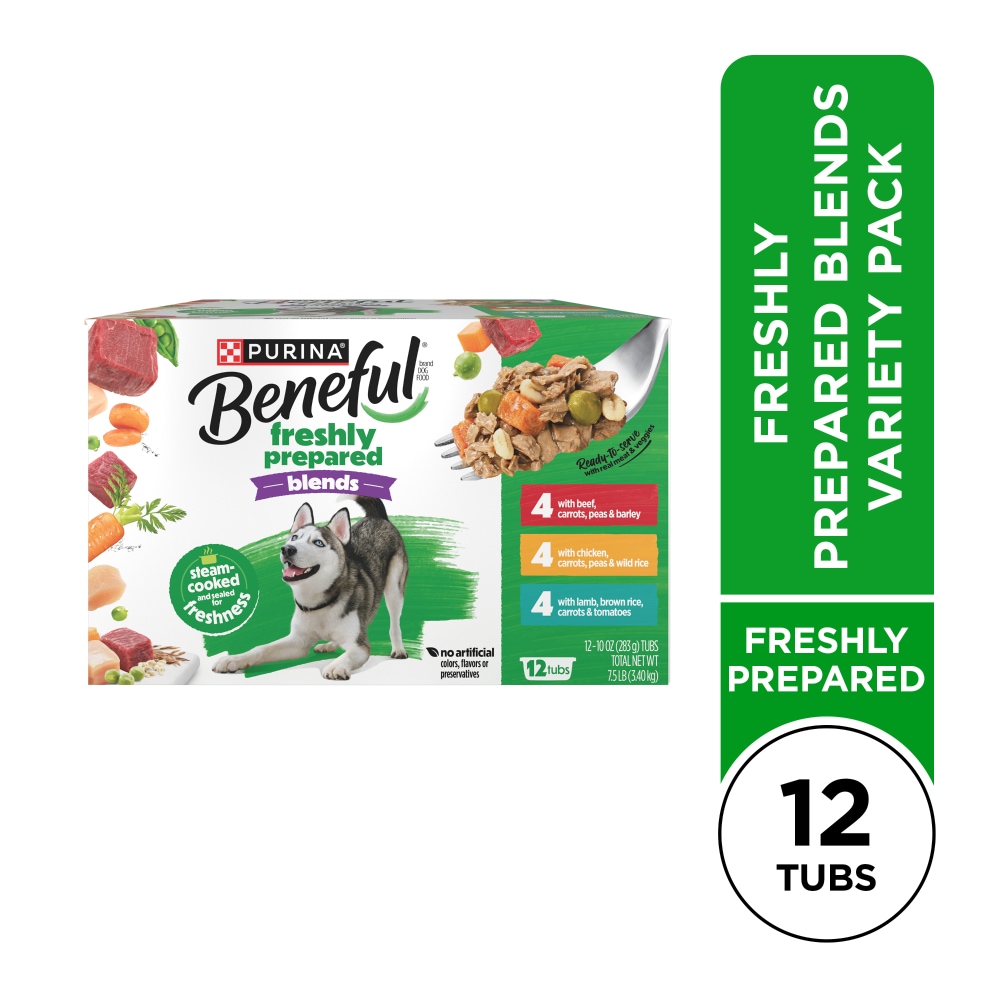 Purina Beneful Freshly Prepared Blends Wet Dog Food Variety Pack With Beef, Chicken, or Lamb