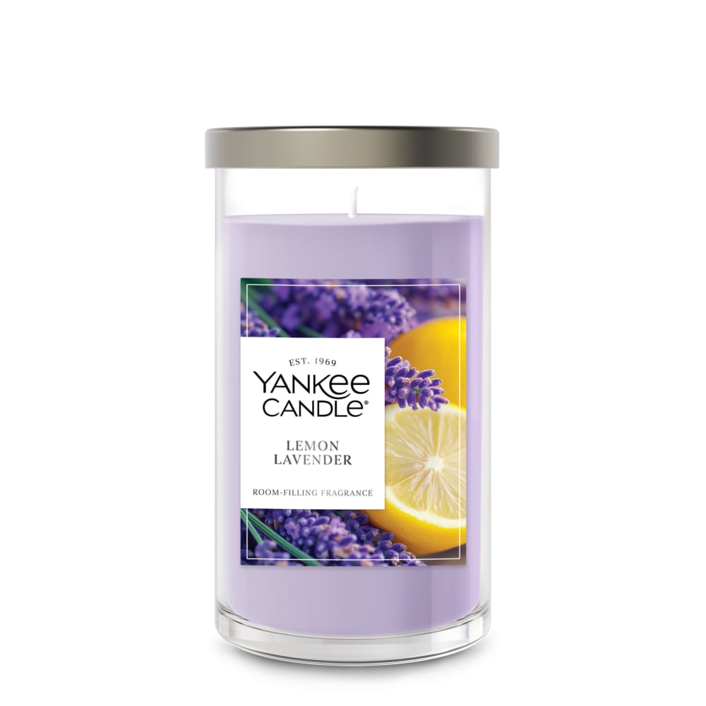 Yankee Candle Medium Pillar Scented Candle, Plant Wax Blend, 14.25 oz Pillar Candle, Lemon Lavender