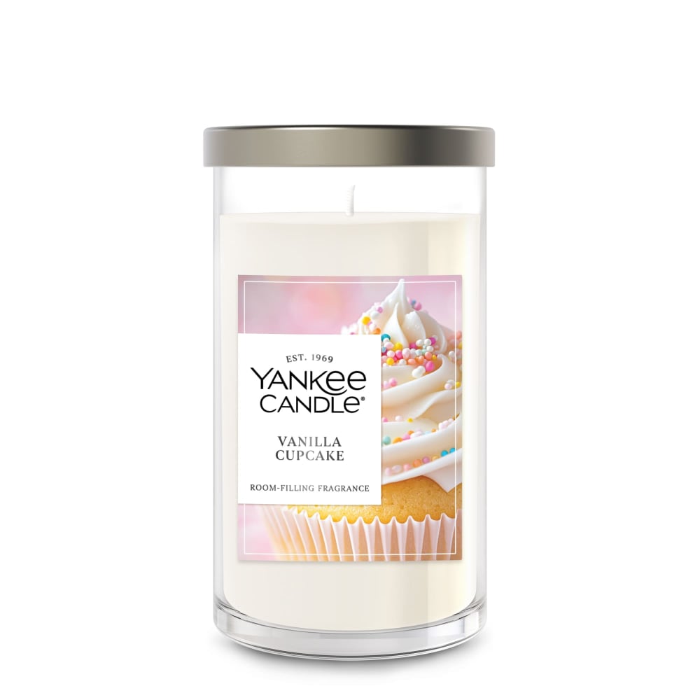 Yankee Candle Vanilla Cupcake Medium Pillar Scented Candles, 14.25 oz
