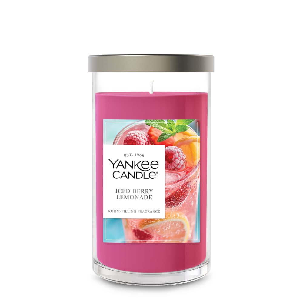 Yankee Candle Iced Berry Lemonade Medium Pillar Scented Candles, 14.25 oz